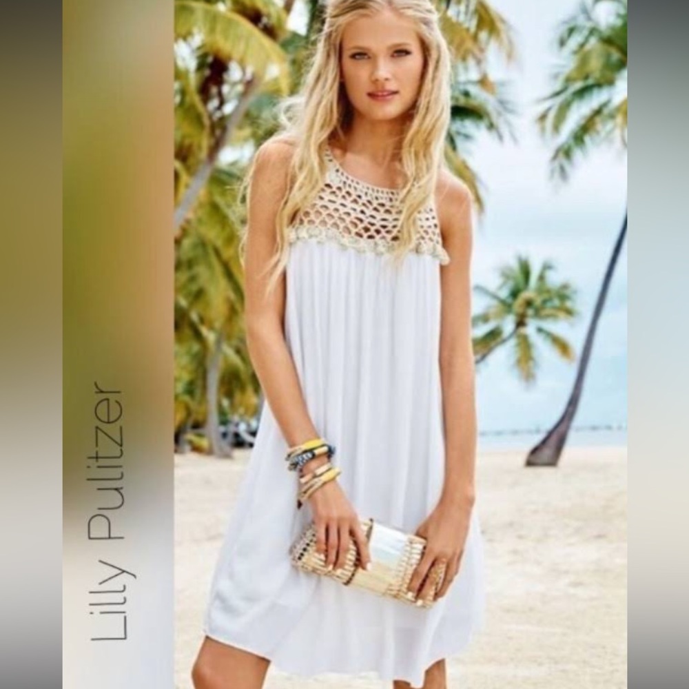 Lilly Pulitzer White Crochet Midi Dress